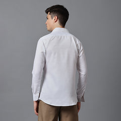 Men’s  White textured High Collar Shirt