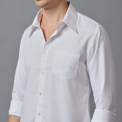 Men’s  White textured High Collar Shirt