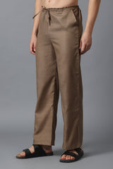 Linen Relaxed Fit Drawstring Pants | Cotton-Linen Blend Casual Straight Trousers