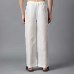 Linen Relaxed Fit Drawstring Pants | Cotton-Linen Blend Casual Straight Trousers