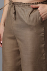 Linen Relaxed Fit Drawstring Pants | Cotton-Linen Blend Casual Straight Trousers